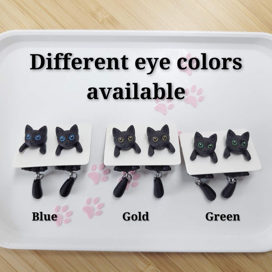 Cute Hanging Cat Earrings – Dangle Earrings with Toe Beans – Fun Gift for Cat Lovers & Pet Owners